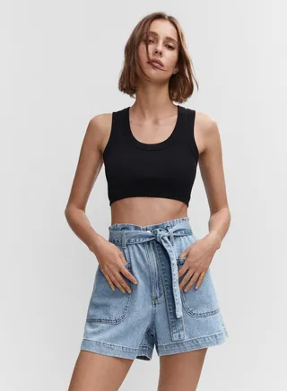 High Waist Denim Short 