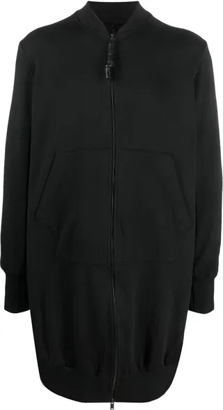 Long-Line Jersey Bomber Jacket