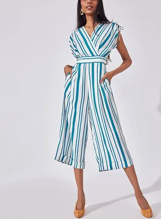 Striped Wide Leg Jumpsuit 
