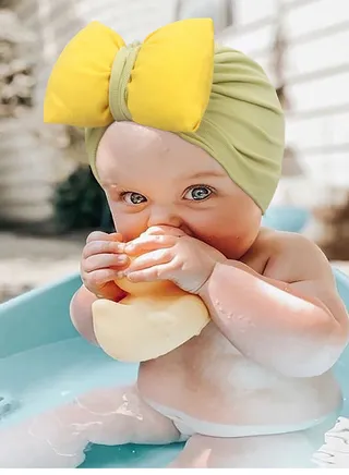 Cotton Baby Colored Fat Bow Hat 
