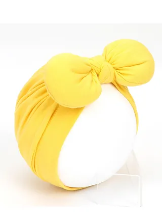 Childrens Bow Headband Hat Yellow 