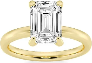 Build Your Own Collection 14K Yellow Gold & Lab Grown Emerald Cut Diamond Solitare Engagement Ring