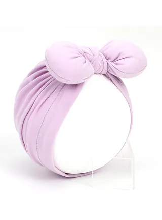 Childrens Bow Headband Hat Light Purple 
