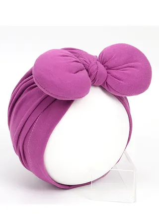 Childrens Bow Headband Hat Purple Red 