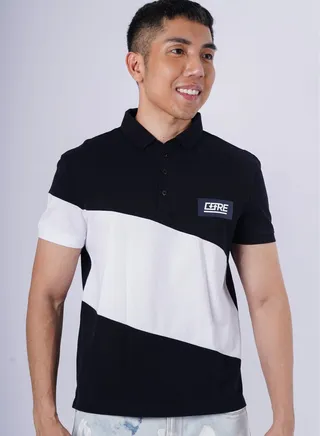 Men’s Double Tone Collared Neck Casual Polo in Midnight 