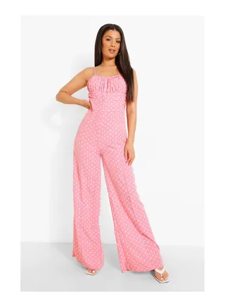 Polka Dot Wide Leg Jumpsuit 