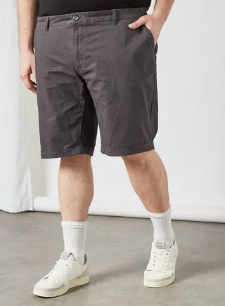 Plus Size Chino Shorts Brown 