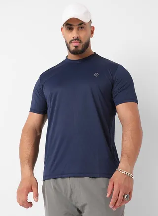 Plus Basic Activewear T-Shirt with Crew Neck 