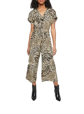 Peggy Mixed Animal Print Jumpsuit Brown Pattern 