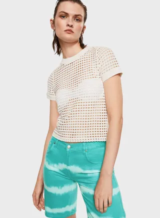 Printed High Waist Shorts 