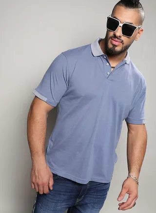 Plus Contrast Collar Detail Regular Fit Polo