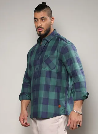 Plus Buffalo Check Regular Fit Shirt 