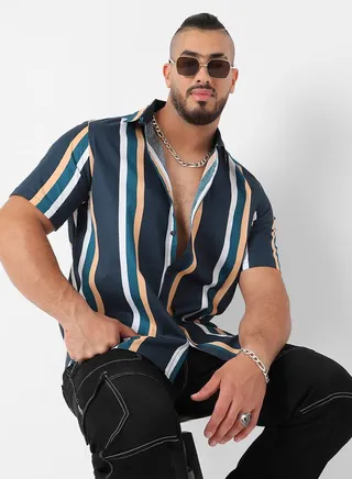 Plus Club Striped Regular Fit Shirt 
