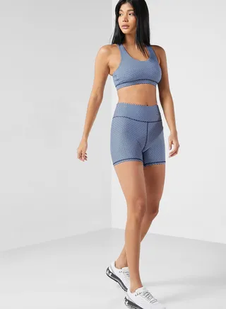 High Waist Checked Shorts 
