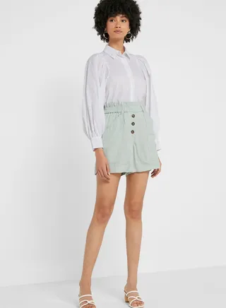 Button Detail Shorts 