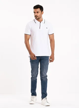 COTTON WHITE POLO SHIRT 