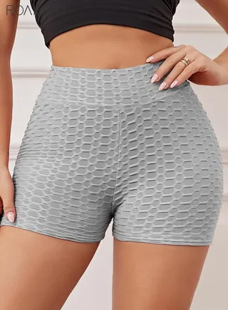 High Waisted Yoga Shorts for Women Drawstring Ruched Hot Pants Lifting Running Tights 