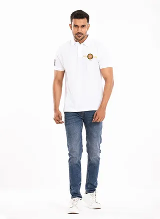 COTTON WHITE POLO SHIRT 