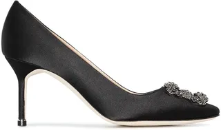 Hangisi 70mm crystal-buckle pumps