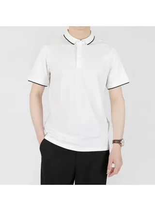Squality Casual Men's Solid Color Commuting Polo Shirt With Lapel 