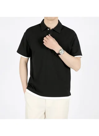 Squality Trendy Minimalist Loose Collar Men's POLO With Lapel 
