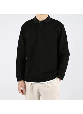 Squality Casual Men's Solid Color Commuting Polo Shirt With Lapel 