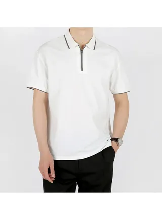 Squality Trendy Minimalist Loose Collar Men's POLO With Lapel 