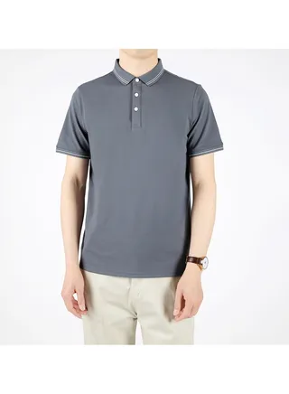 Squality Casual Men's Solid Color Commuting Polo Shirt With Lapel (Slightly one size smaller) 