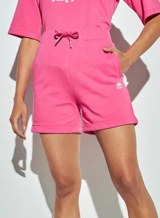 Kappa Logo Embroidered Shorts with Drawstring Closure and Pockets 