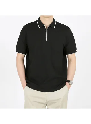 Squality Trendy Minimalist Loose Collar Men's POLO With Lapel 