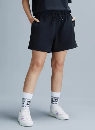 Kappa Logo Detail Shorts with Drawstring Closure and Pockets 