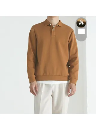 Squality Casual Men's Solid Color Commuting Polo Shirt With Lapel 