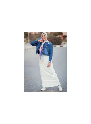 Casual Plain Basic Maxi High-Rise Skirts White 