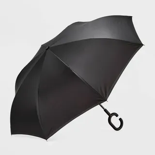 ShedRain UnbelievaBrella Reverse Opening Stick Umbrella - Black