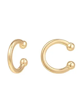 Round Huggie Cuff Earrings 