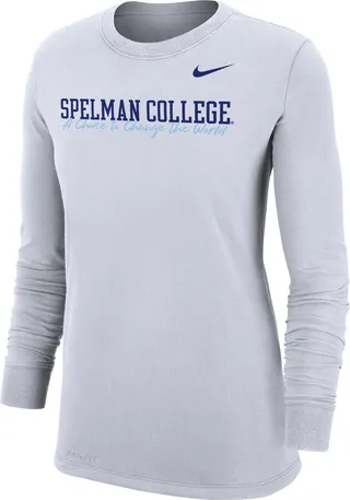 Nike Women's College Dri-FIT 365 Spelman Long-Sleeve T-Shirt in White