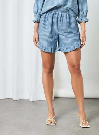 Tiffany High Waist Shorts Medium Blue 