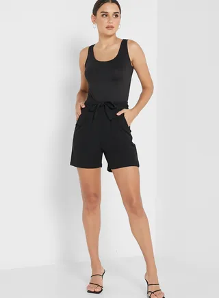Belt Detail High Waist Shorts 