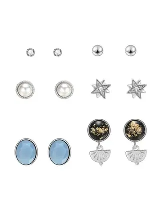 6-Pairs Elegant Geometric Pattern Earrings 