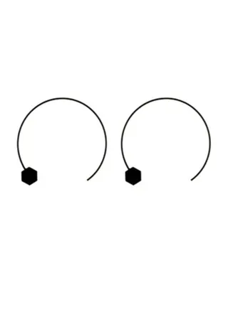 Alloy Half Circle Shape Hoop Earrings 