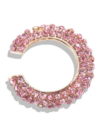 Rhinestone Studded C Shaped Ear Cuff 
