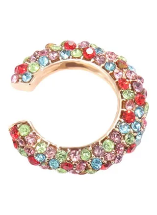 Rhinestone Studded C Shaped Ear Cuff 