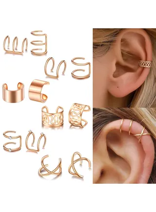 Simple Ear Cuff Without Pierced Earrings 12-Piece Set 