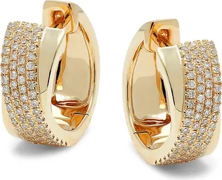 14K Yellow Gold & 0.31 TCW Diamond Huggie Earrings