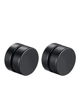 Stainless Steel Round Magnetic Clip On Earrings 