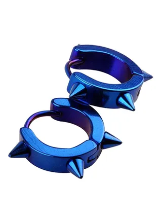Titanium Steel Punk Rivet Hoop Earrings 