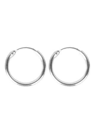 Silver Plated Circle Hoop Earrings 