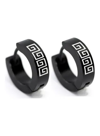 Stainless Steel Great Wall Pattern Earing White 