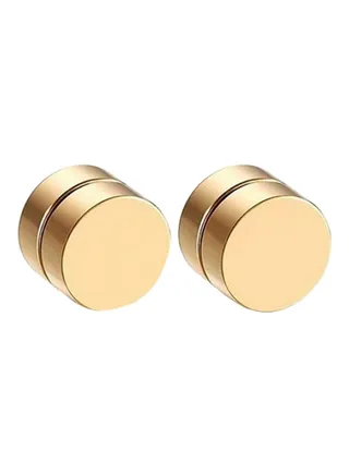 Stainless Steel Round Magnetic Clip On Earrings 