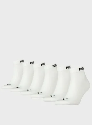 6 Pack Of Logo Print Socks White/Black 